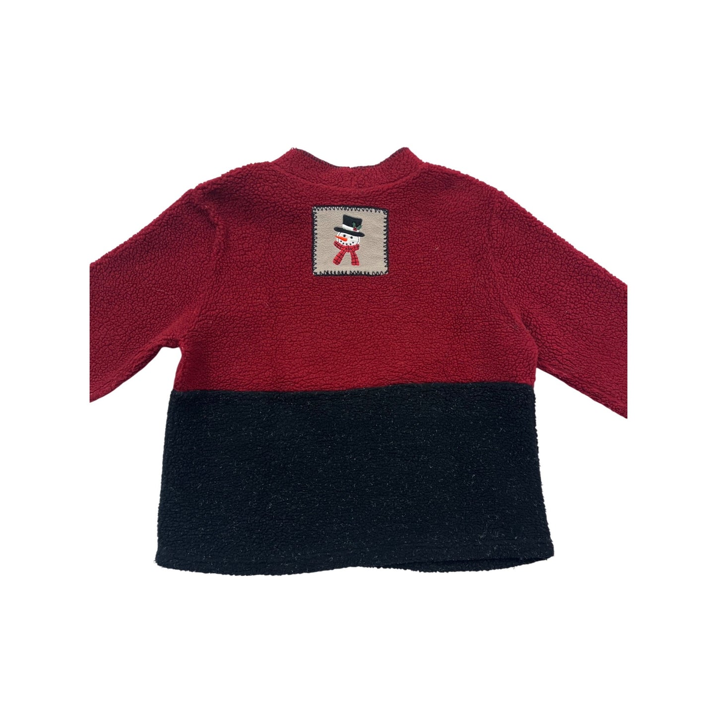 Vintage C&B Sport Red & Black Snowman Pullover Sweater L #993A