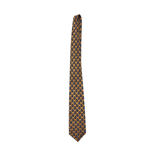 J.Z. Richards Mens Silk Tie Gold & Blue Paisley Design #8041