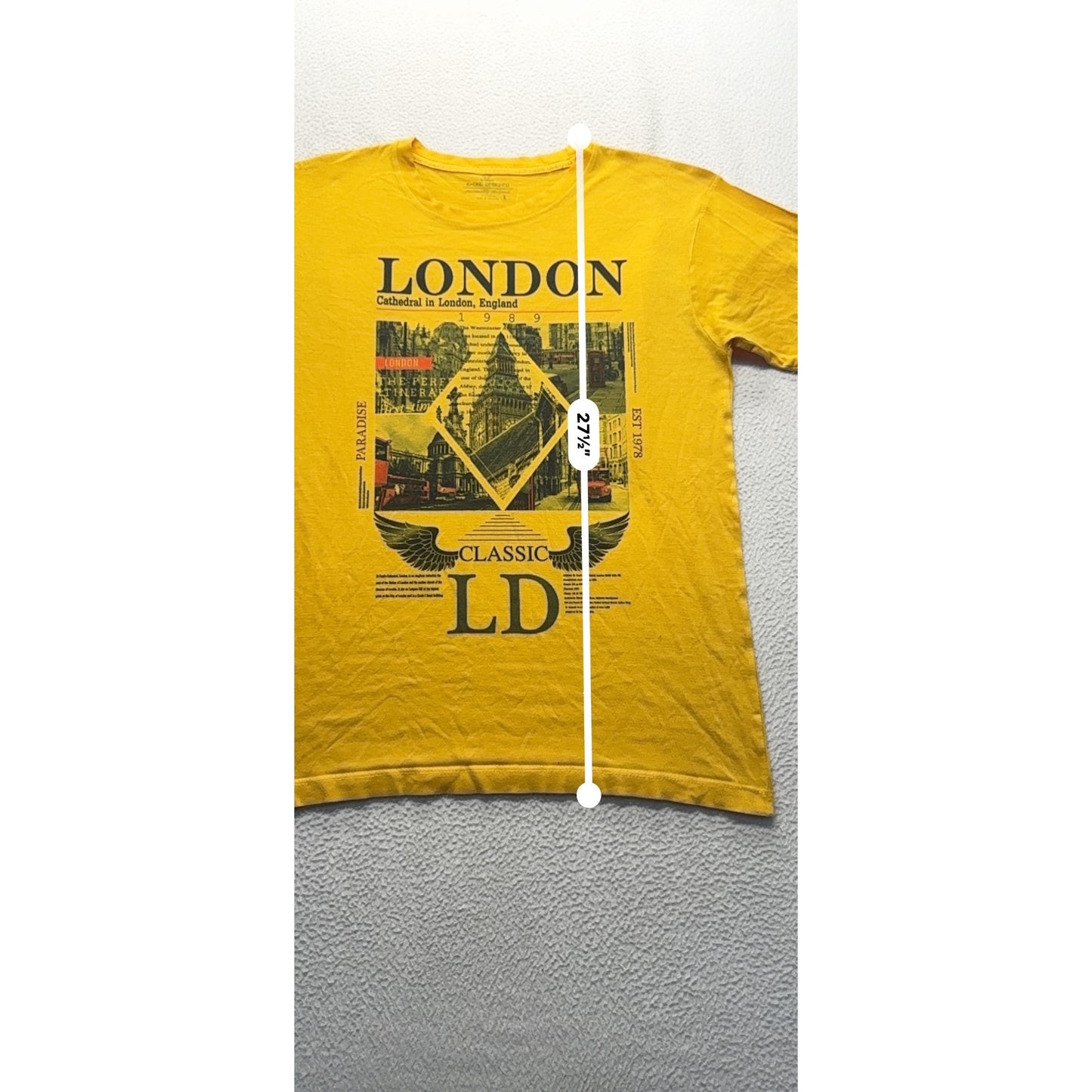 London Classic Graphic T Shirt Vintage Cathedral Design 1989 Streetwear #9599