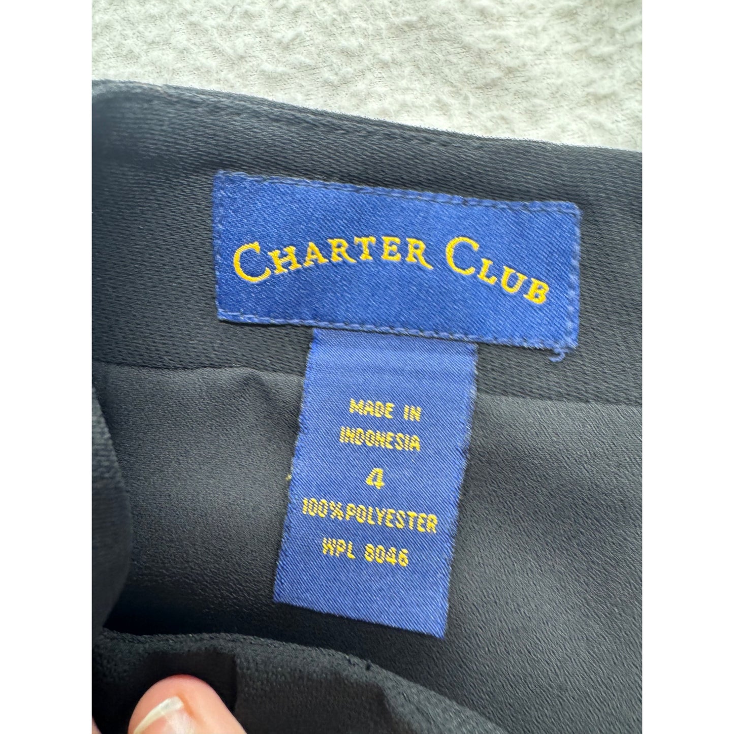 Charter Club Embroidered Floral Black Pencil Skirt 100% Polyester #9565