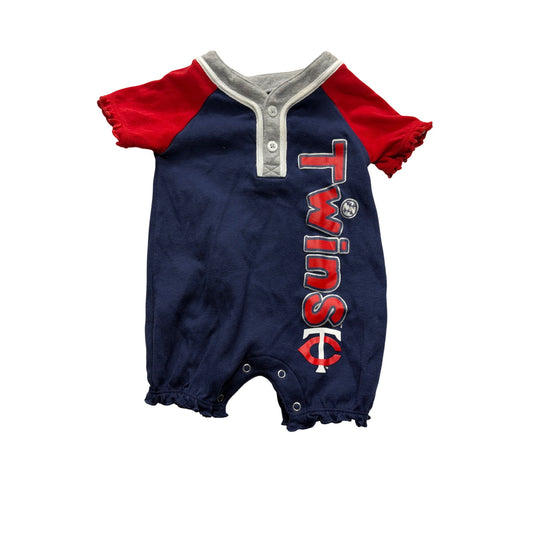 Minnesota Twins Baby Romper 0/3M Red/Navy Genuine Merchandise #7422