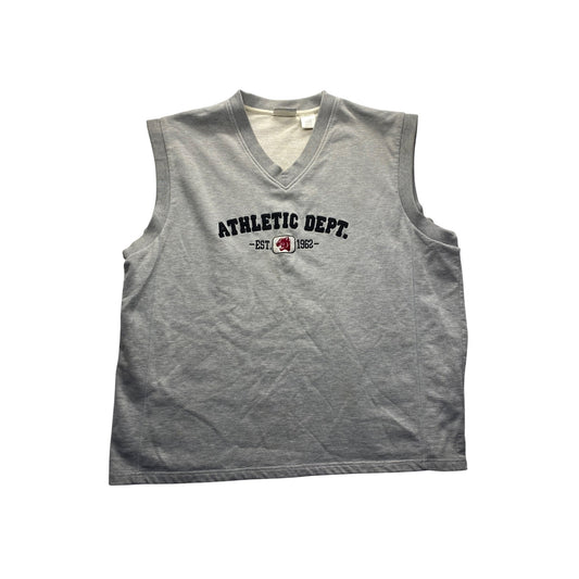 Vintage Athletic Works Sleeveless Gray V-Neck Shirt With "Athletic Dept. Est. 1962" #7294