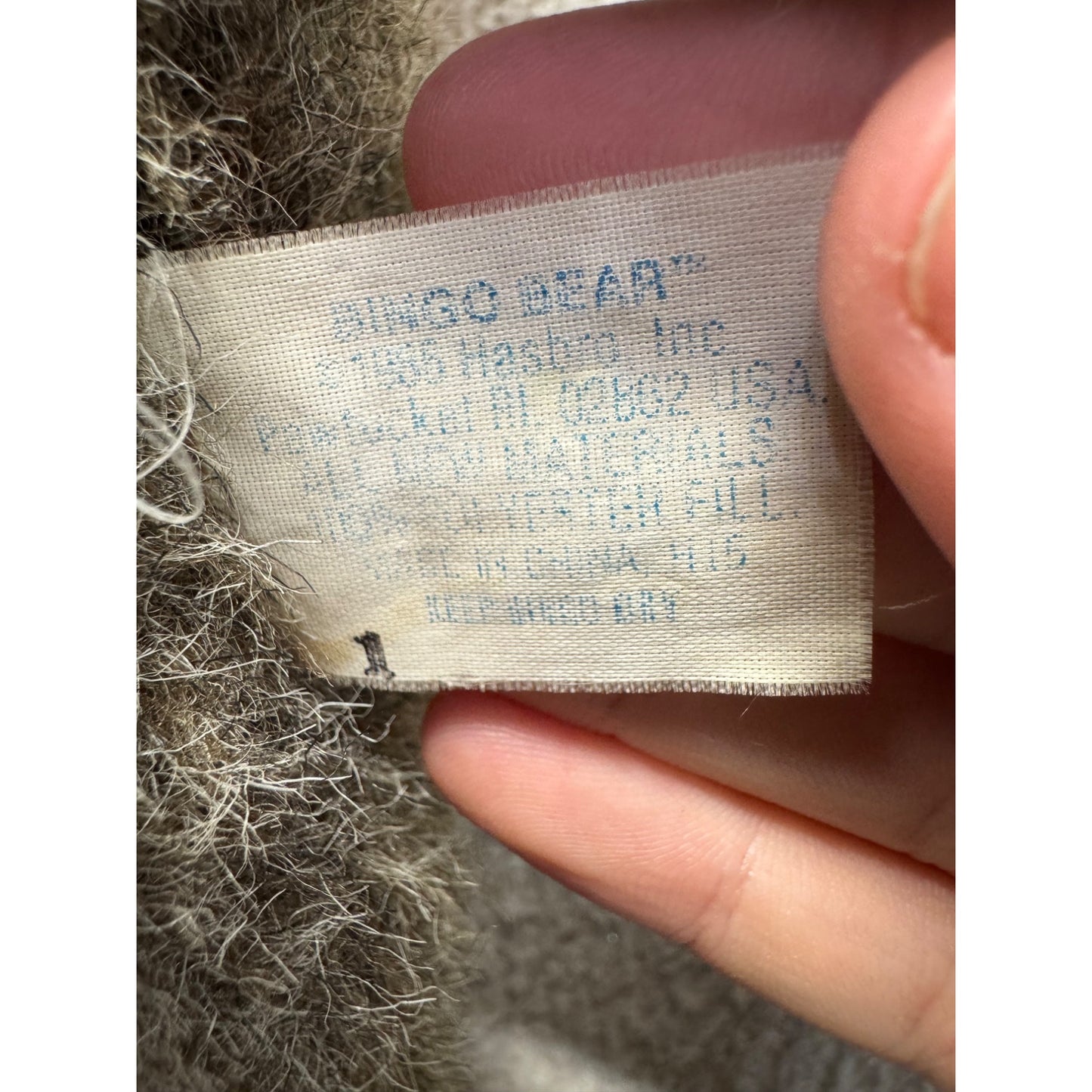 Vintage Plush Brown Bear Stuffed Animal Yellow "Bingo" Polka Dot Bandana 112B