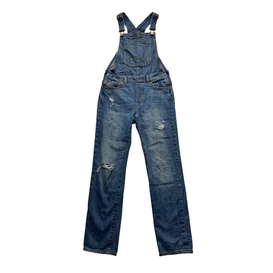 Gap Denim Overalls L Regular Blue Distressed Jeans Made In Bangladesh #7989