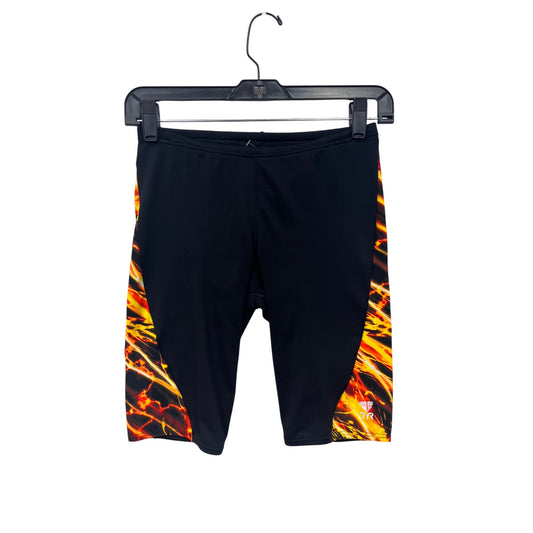 TYR Mens Swim Jammers Size 30 Black & Flame Print #6793