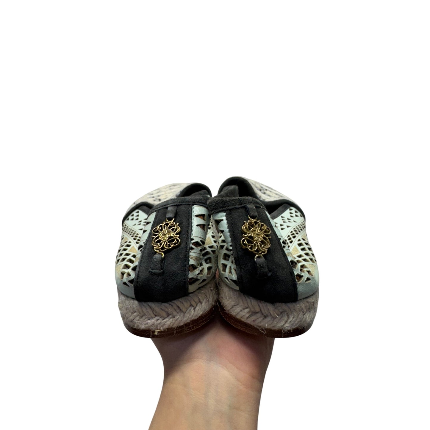 Handwoven Espadrille Flats With Leather Soles & Cutout Uppers Size 40 #9475
