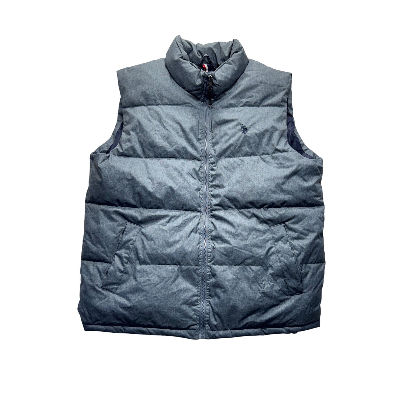 U.S. Polo Assn. Puffer Vest Gray Quilted Full-Zip XL #9293