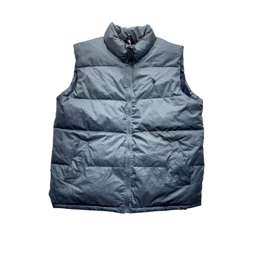U.S. Polo Assn. Puffer Vest Gray Quilted Full-Zip XL #9293