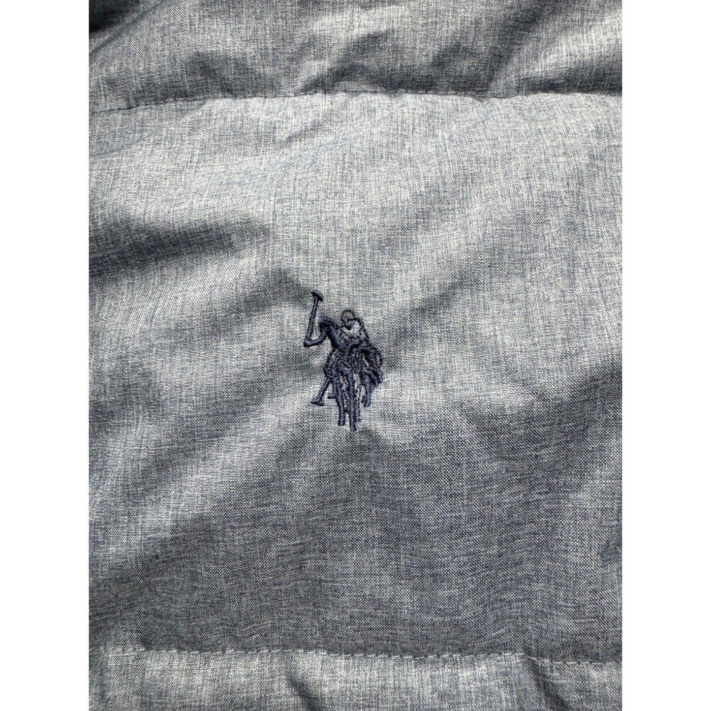 U.S. Polo Assn. Puffer Vest Gray Quilted Full-Zip XL #9293