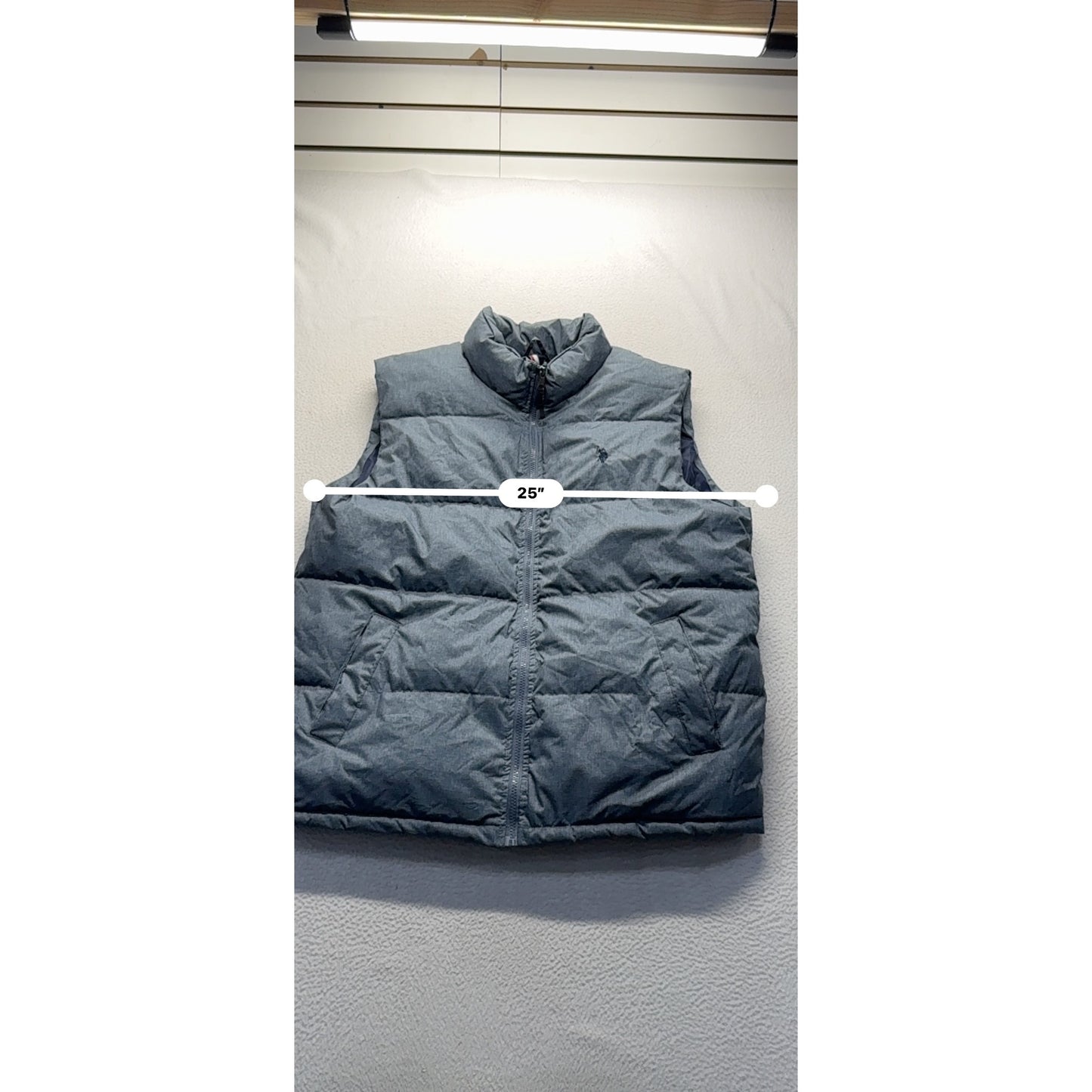U.S. Polo Assn. Puffer Vest Gray Quilted Full-Zip XL #9293