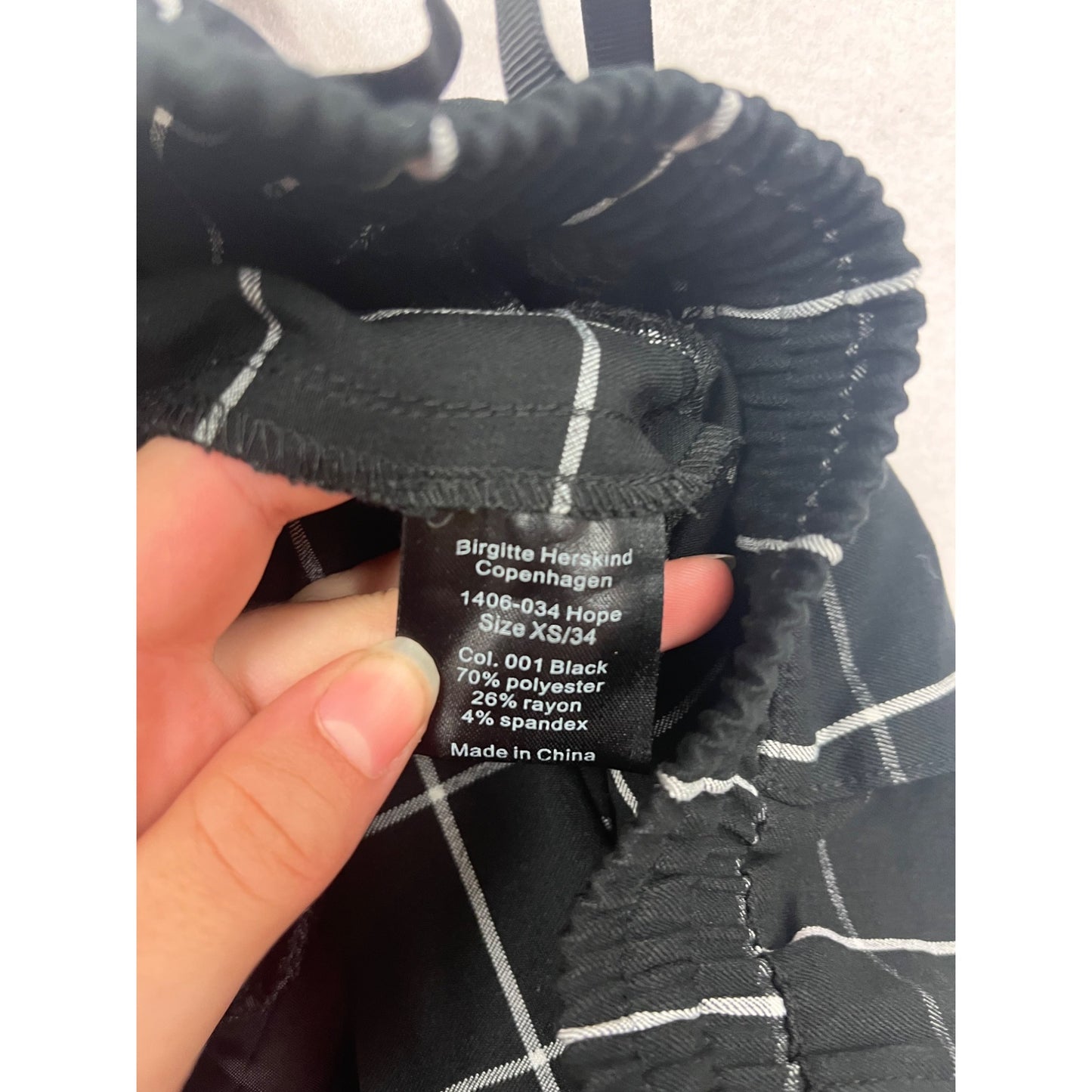 Birgitte Herskind Black & White Checkered Trousers XS #440A