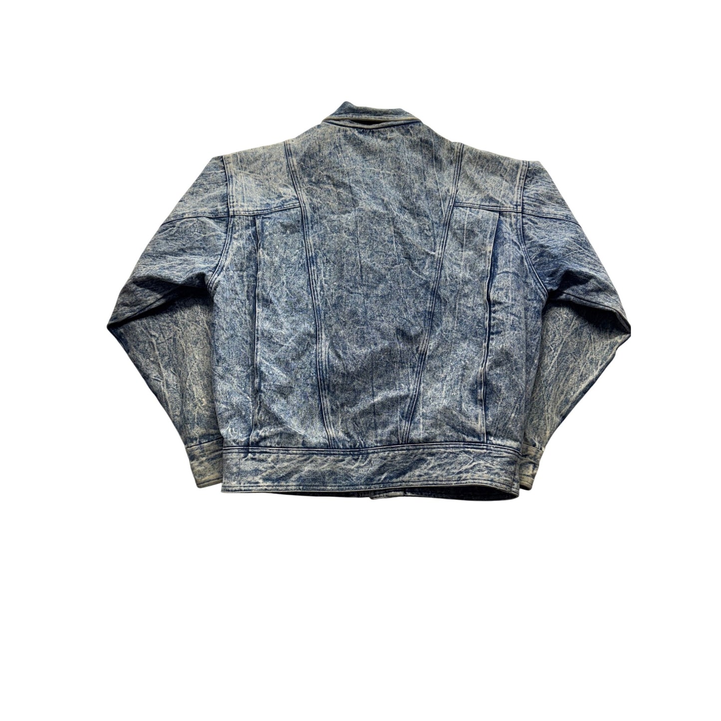 Big Country Denim Jacket W/ Brown Faux Leather Size M 100% Cotton #9084