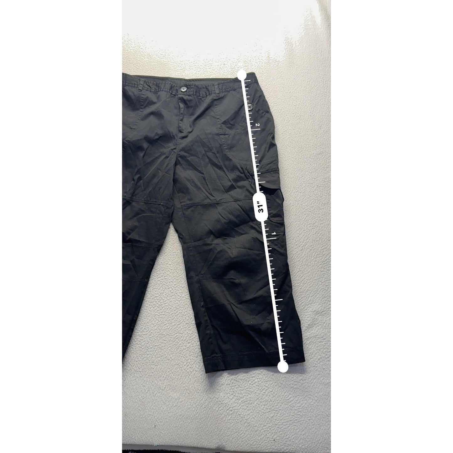 Casual Living Black Cargo Capri Pants Size 16 #330B