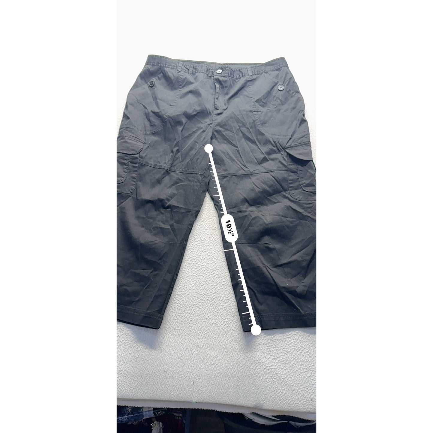 Casual Living Black Cargo Capri Pants Size 16 #330B