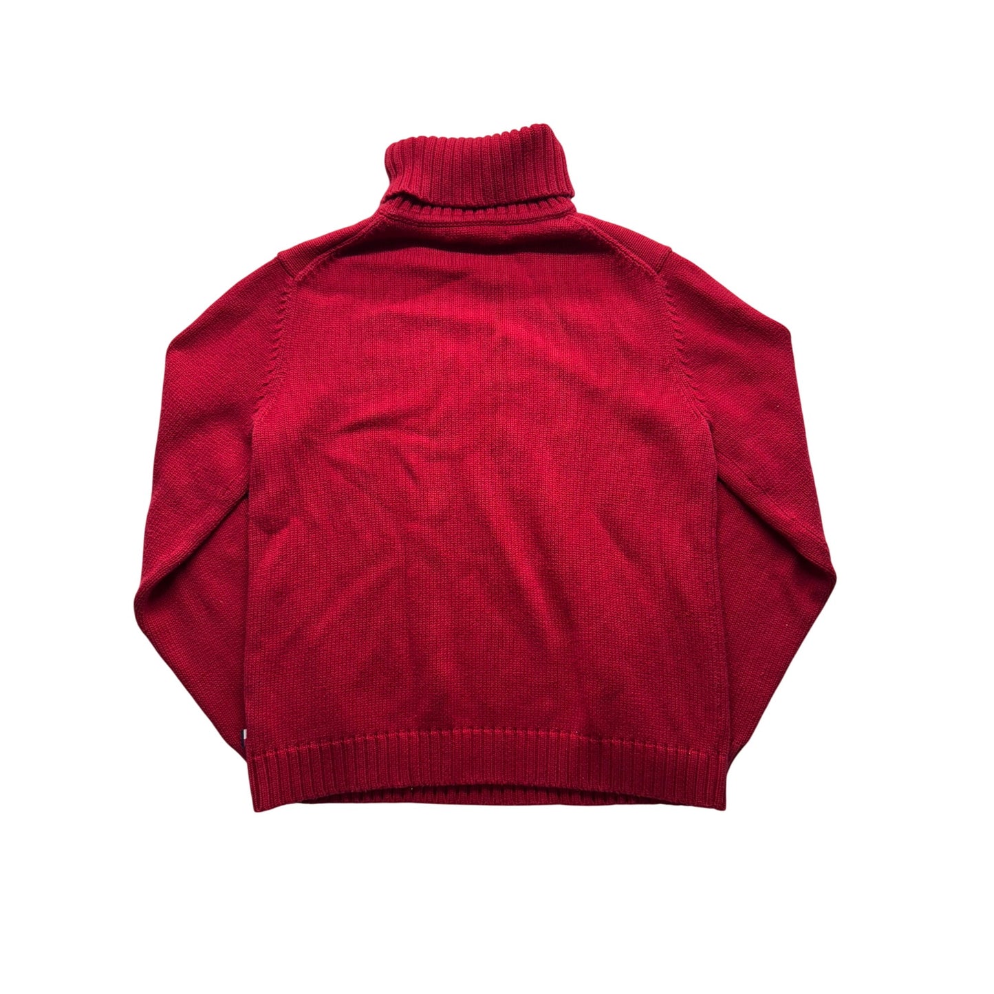 Tommy Hilfiger Red Snowflake Embroidered Wool Turtleneck Sweater #9560