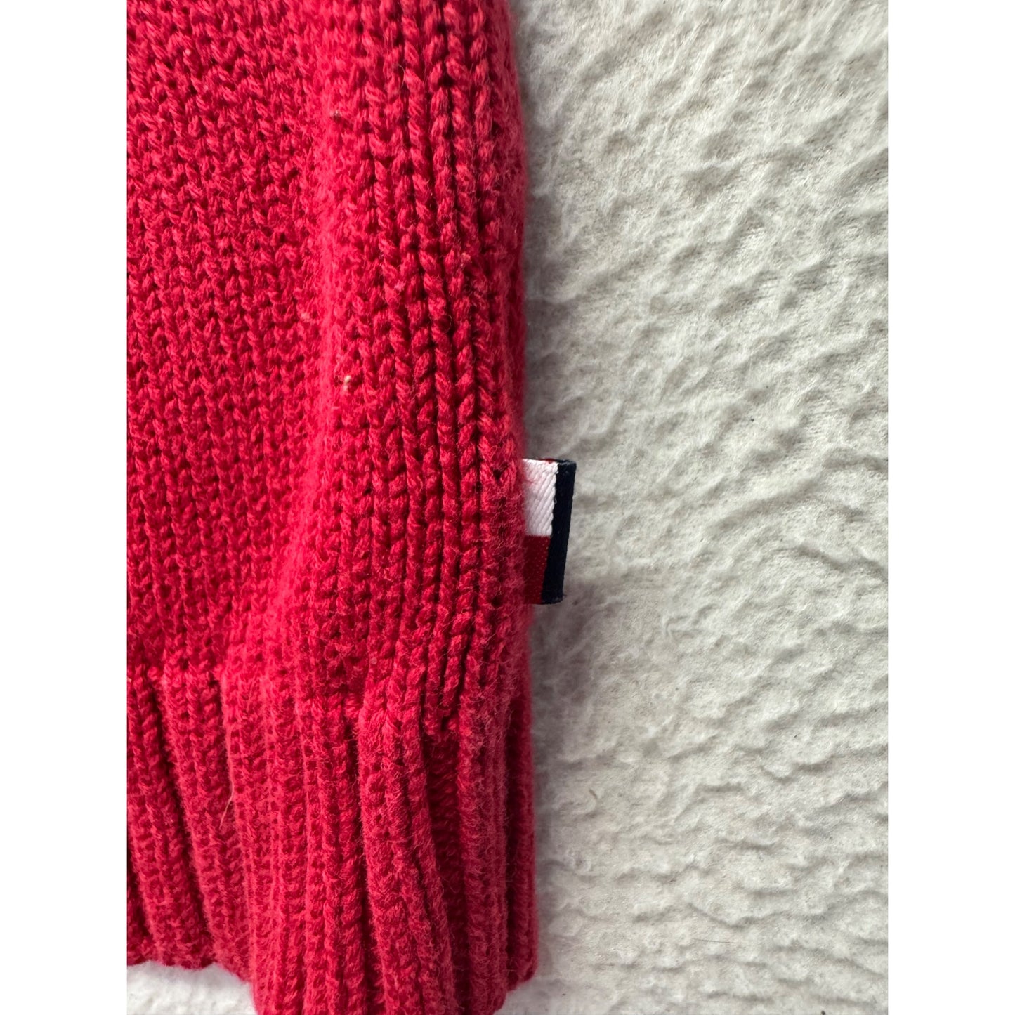 Tommy Hilfiger Red Snowflake Embroidered Wool Turtleneck Sweater #9560