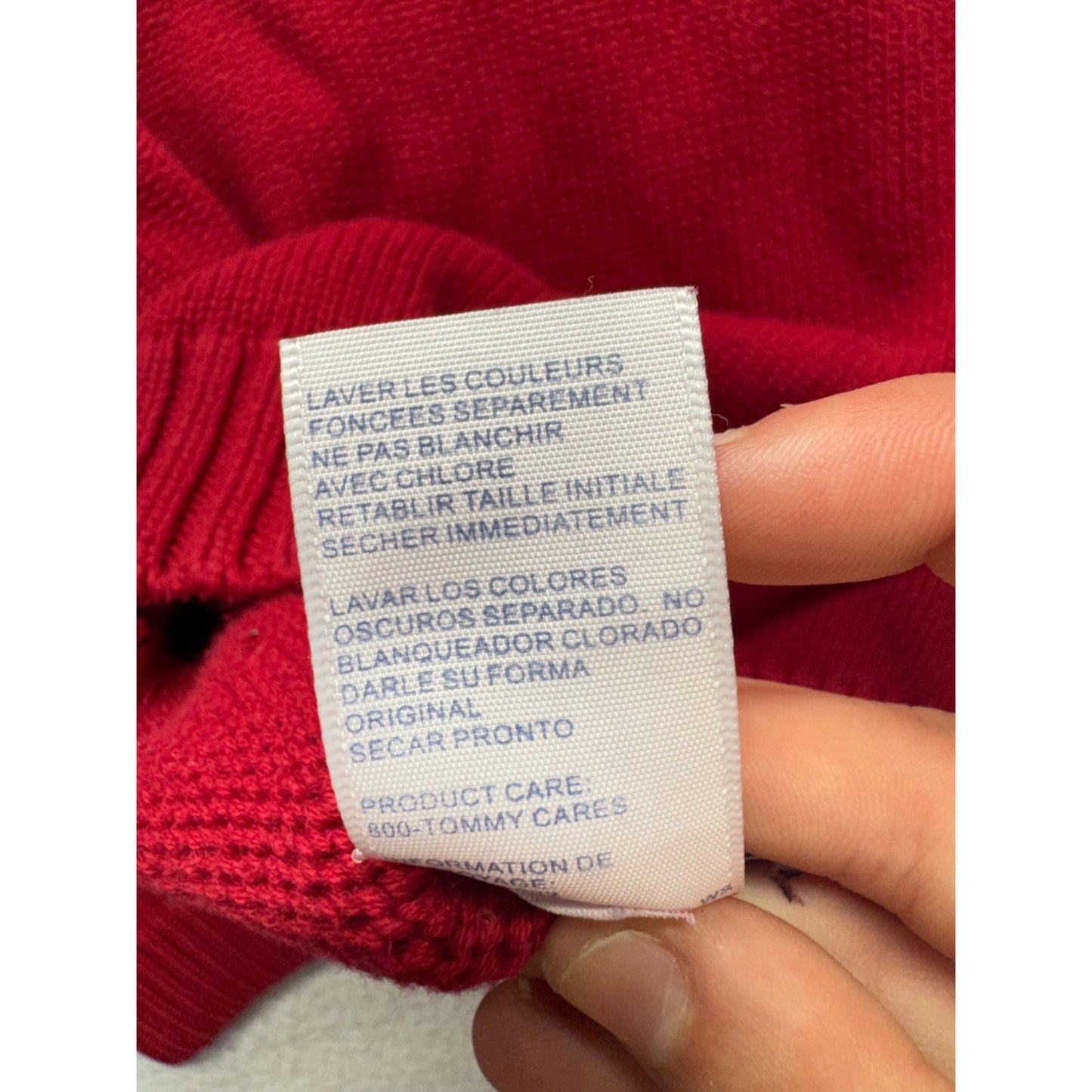 Tommy Hilfiger Red Snowflake Embroidered Wool Turtleneck Sweater #9560