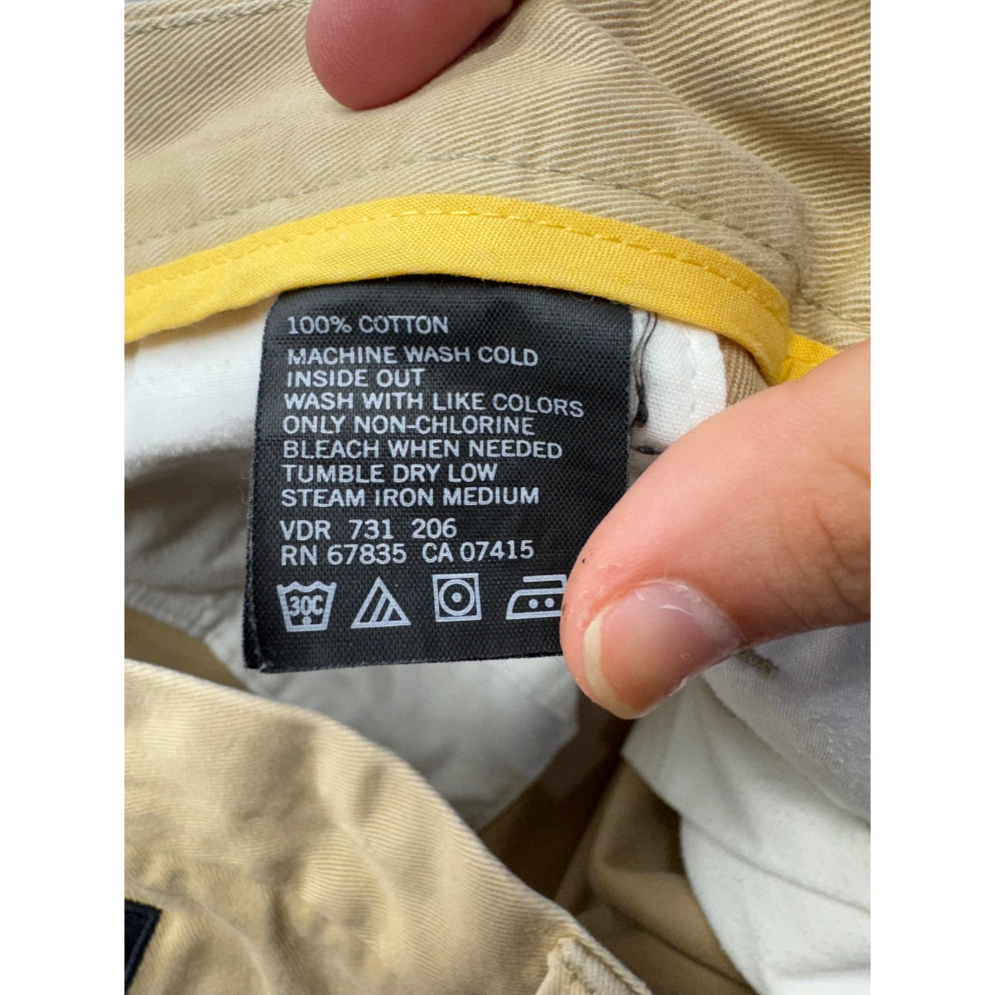 Nautica Classic Fit Khaki Cotton Pants 34W x 34L Beige Casual Trousers #9773