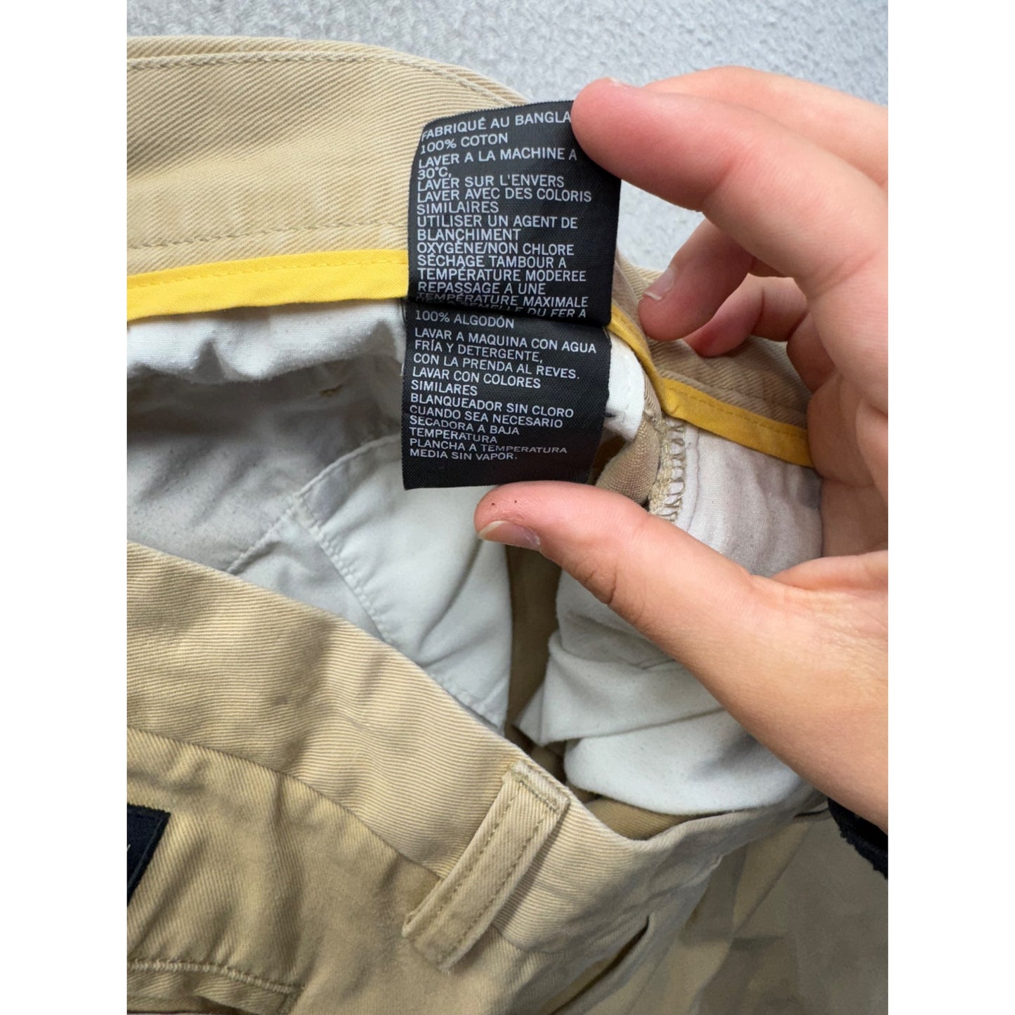 Nautica Classic Fit Khaki Cotton Pants 34W x 34L Beige Casual Trousers #9773