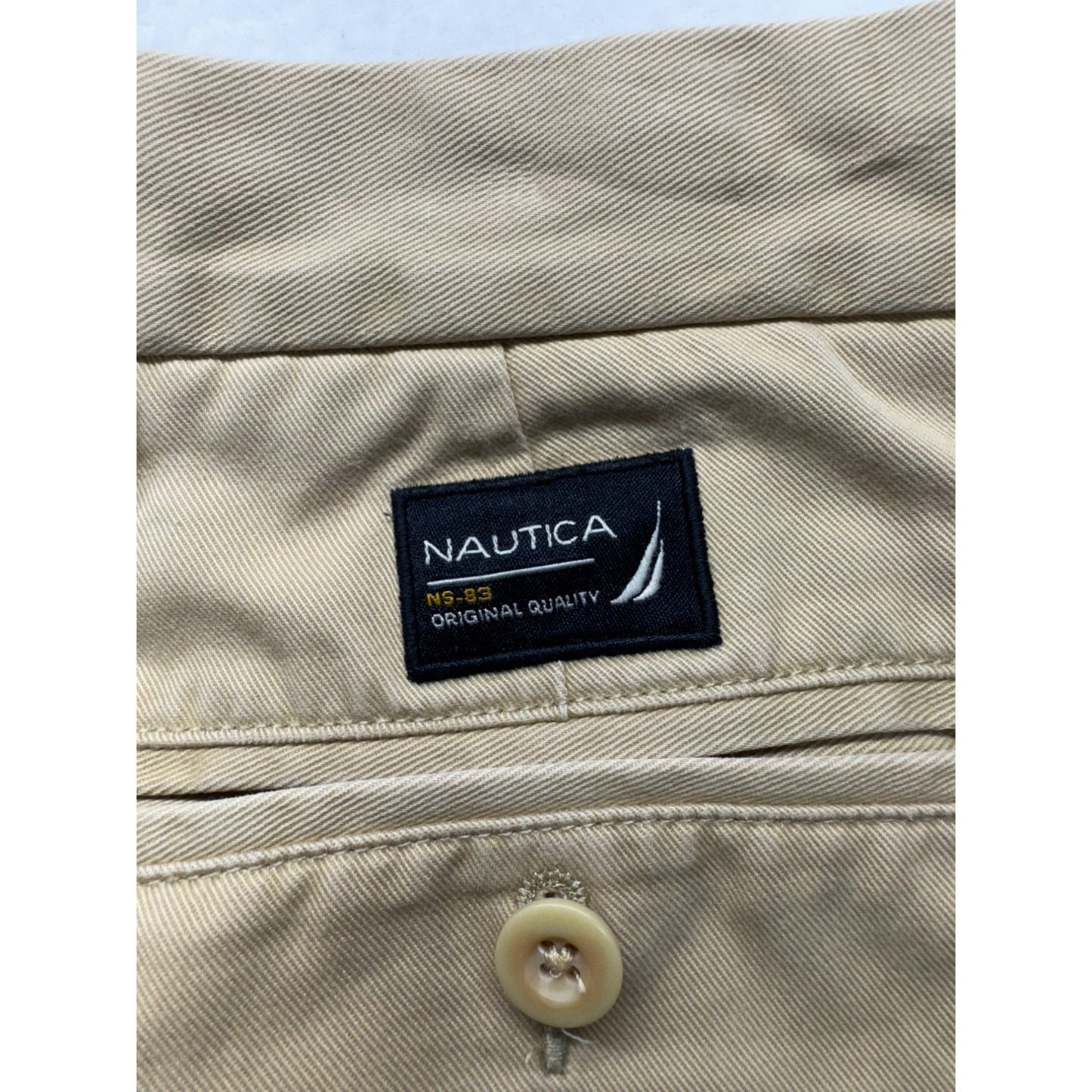 Nautica Classic Fit Khaki Cotton Pants 34W x 34L Beige Casual Trousers #9773