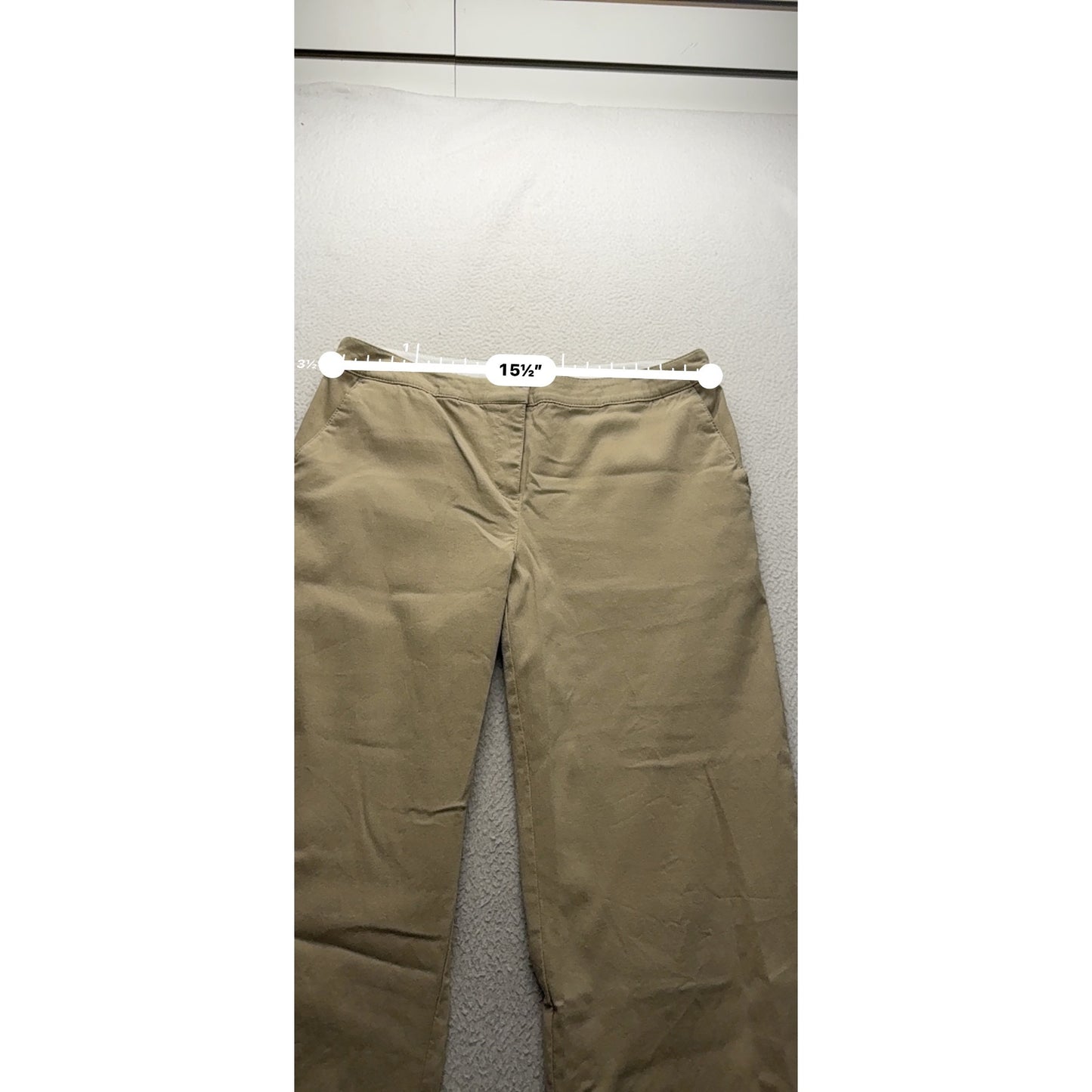 Izod Beige Straight-Leg Pants Size 8 Rayon/Nylon/Spandex Blend #200B