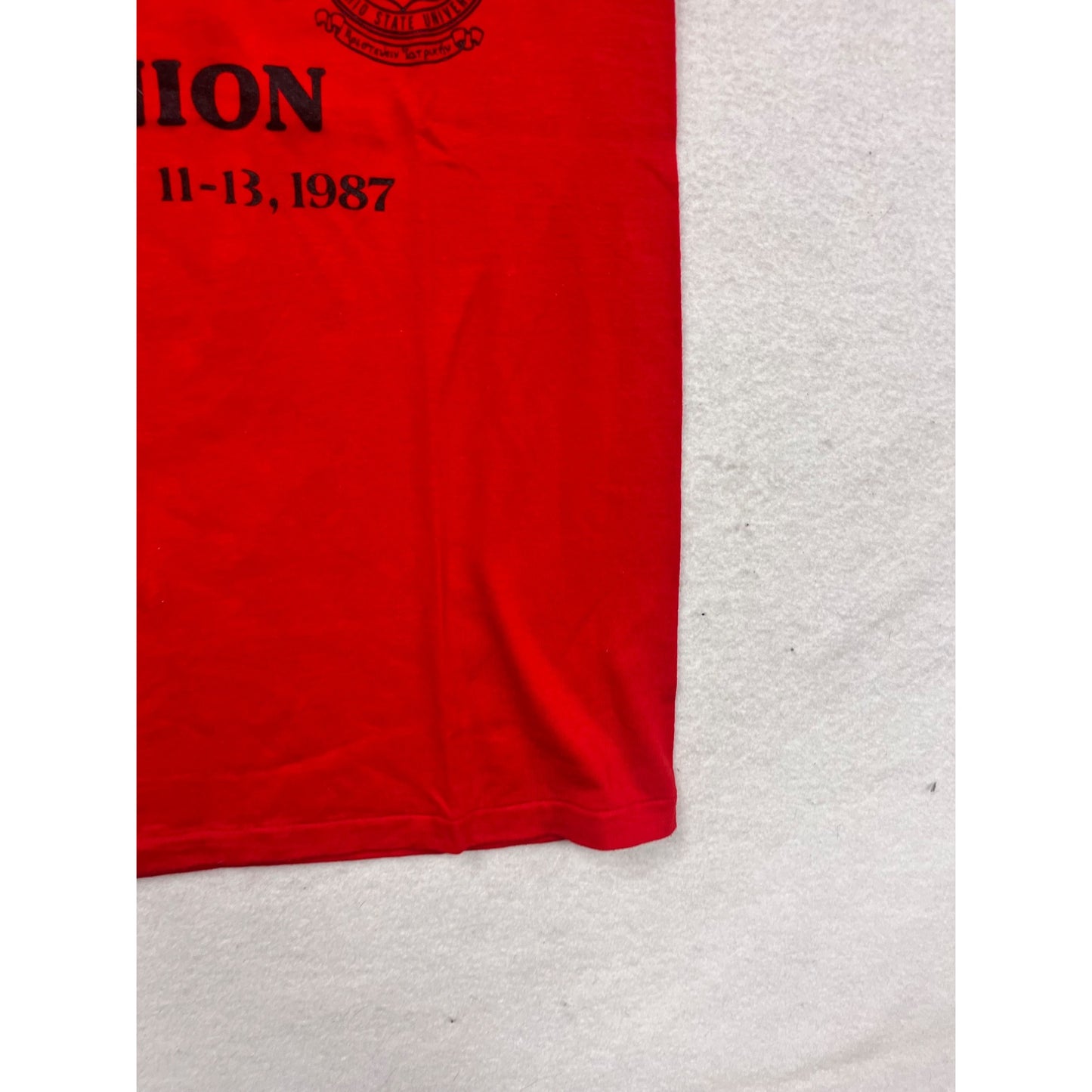 Vintage OSU-COM Black Alumni Reunion T-Shirt Large 1987 Red #557A