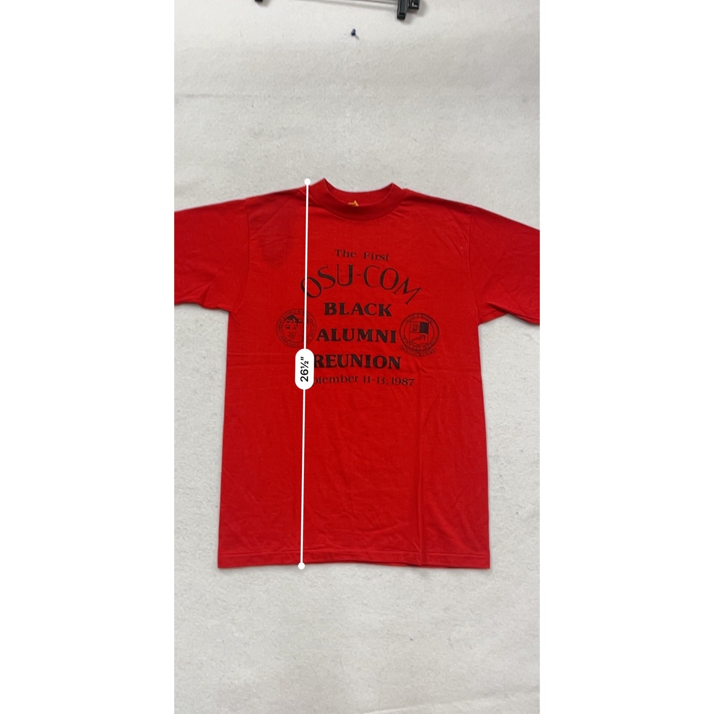 Vintage OSU-COM Black Alumni Reunion T-Shirt Large 1987 Red #557A