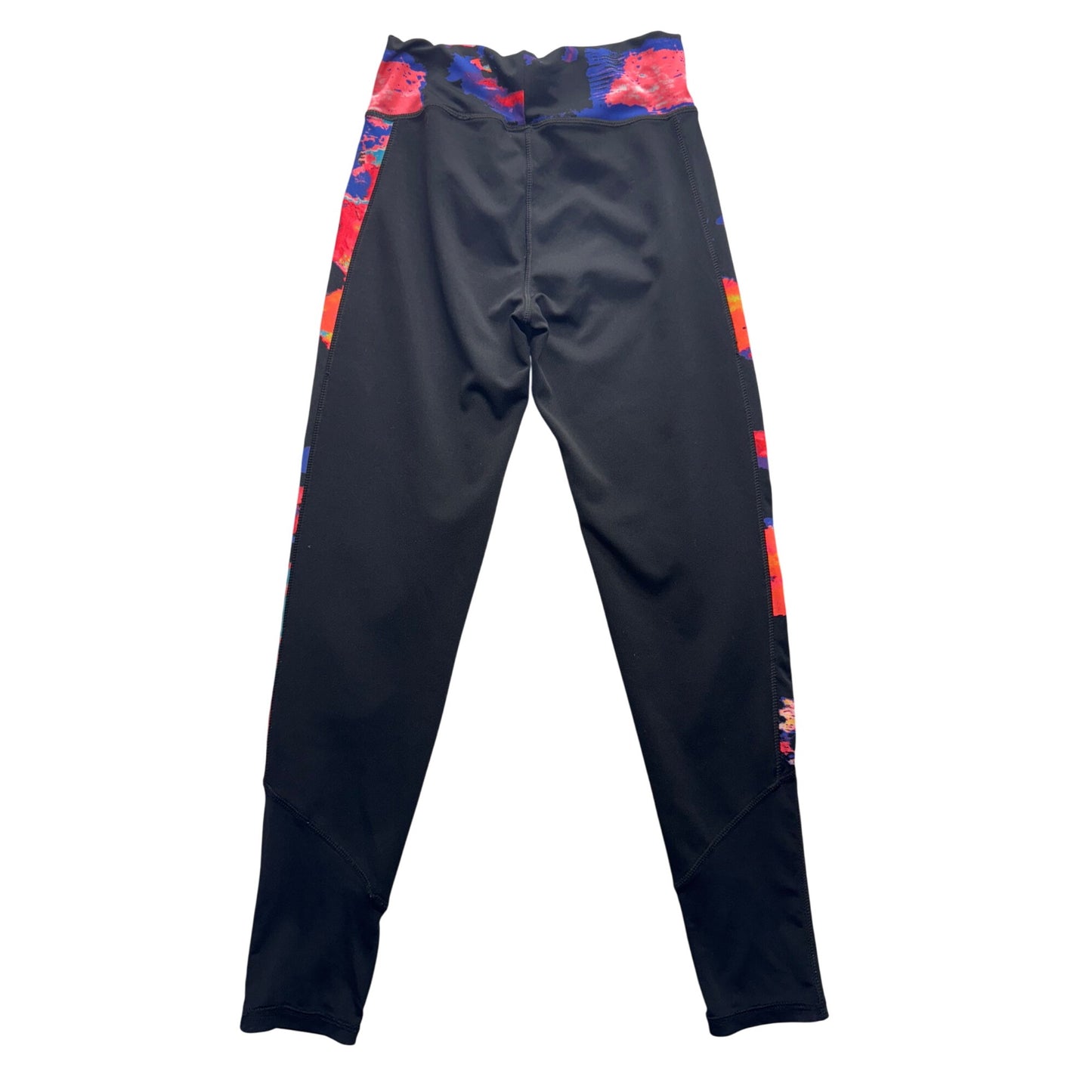 Pop Fit Black High-Waisted Leggings With Multicolor Side Panels Size S #9912