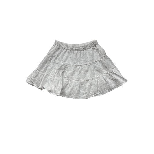 Japna Womens White Tiered Eyelet Skirt #6053