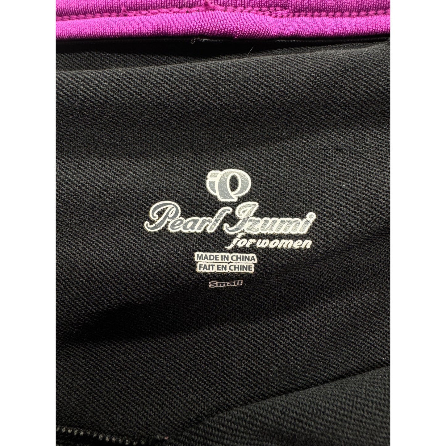 Pearl Izumi Running Capri Leggings Small Black Gray Patterned Purple Trim #9917
