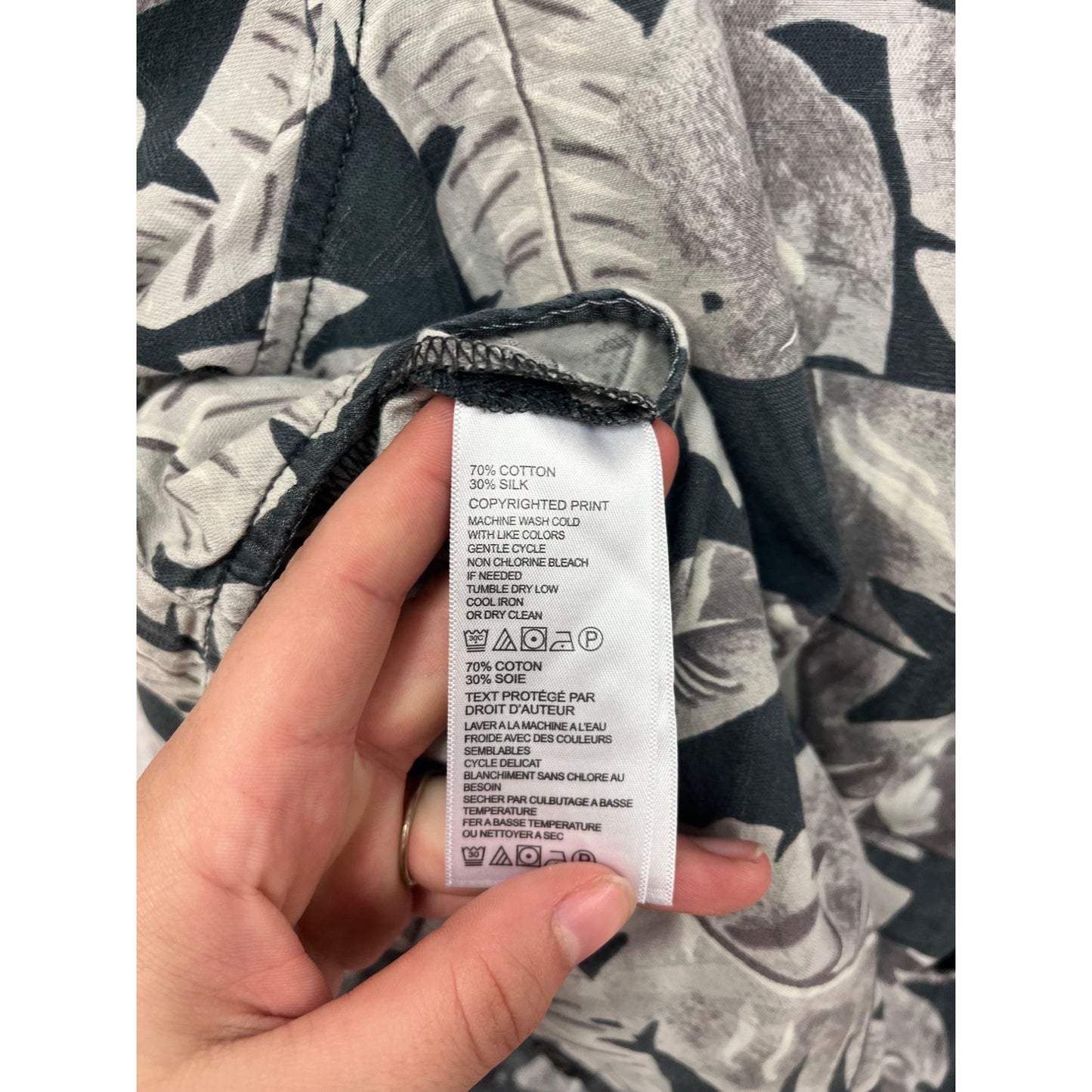 Tommy Bahama Leaf Print Short-Sleeve Shirt L  #8762