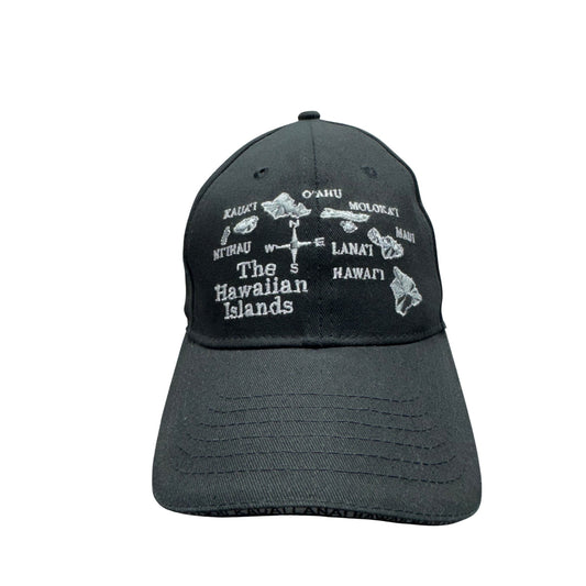Hawaiian Islands Black Baseball Cap Hawaiian Classics 100% Cotton OSFA #9785
