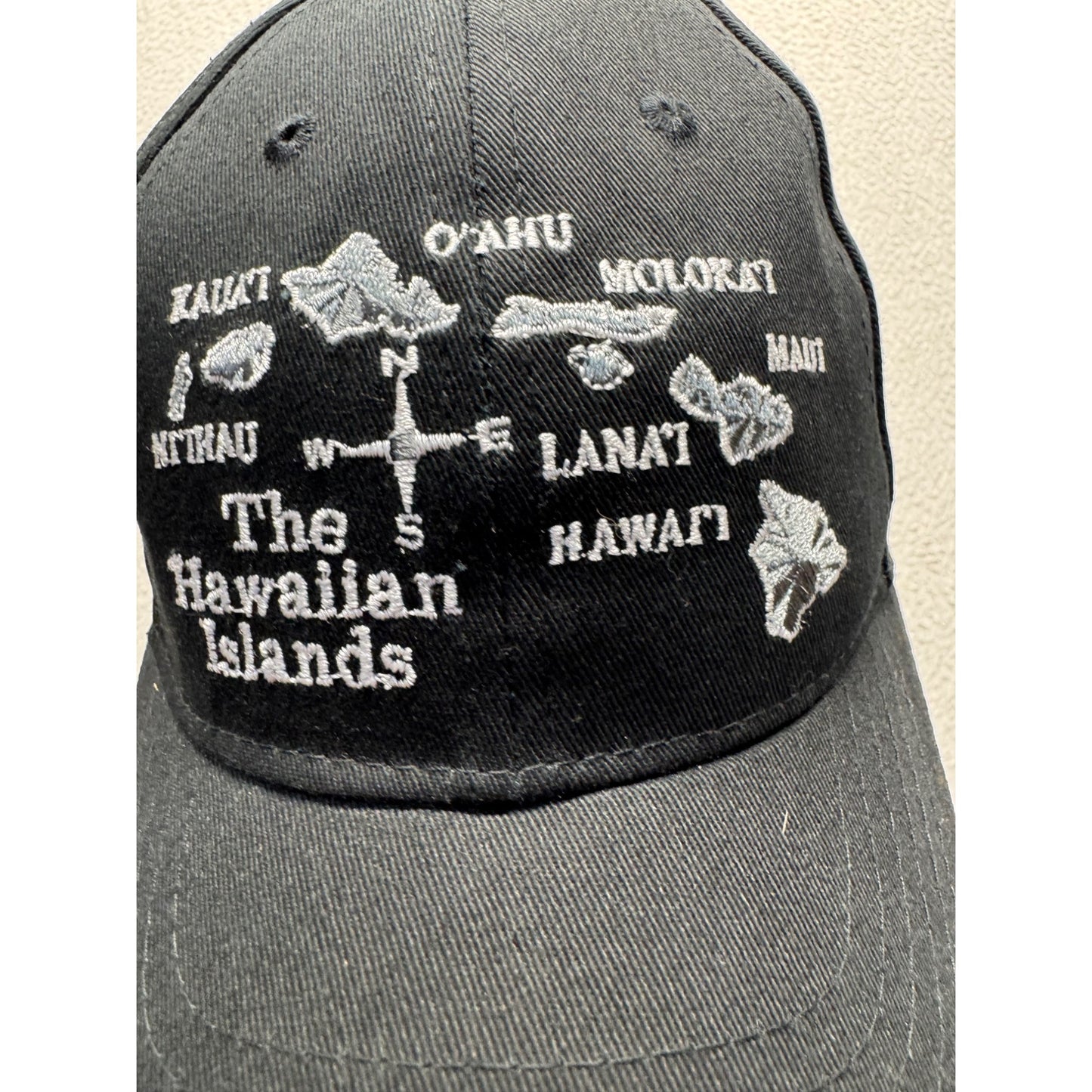 Hawaiian Islands Black Baseball Cap Hawaiian Classics 100% Cotton OSFA #9785