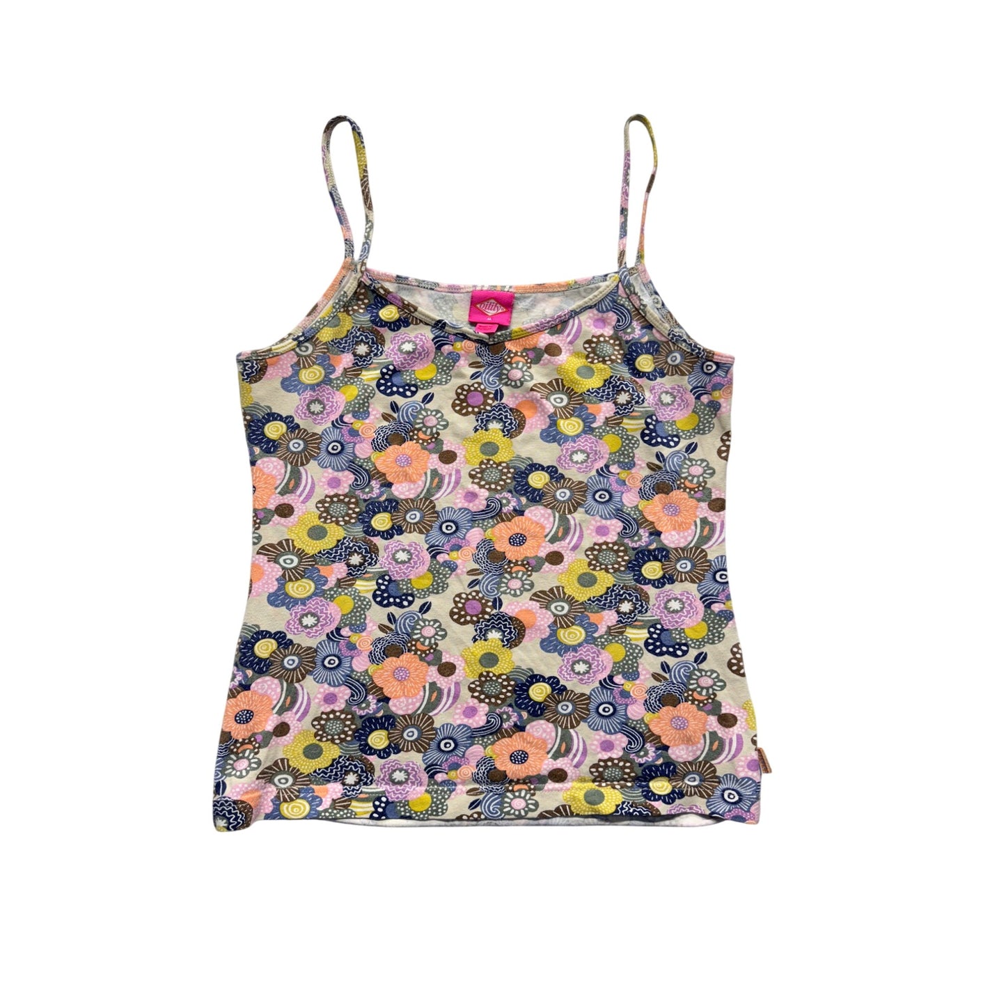 Oilily Floral Print Camisole Tank Top Multicolor Spaghetti Straps Size M #9730