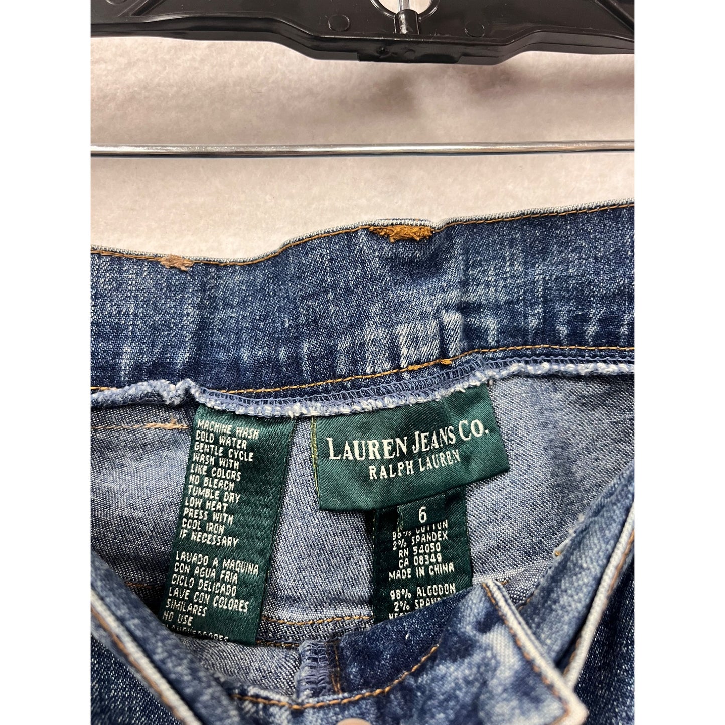 Lauren Jeans Co. By Ralph Lauren Mid-Rise Straight Leg Denim Jeans Size 6 Blue #257A
