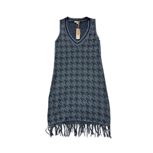New Mysteree Womens Medium Houndstooth Sleeveless V-Neck Dress #8075