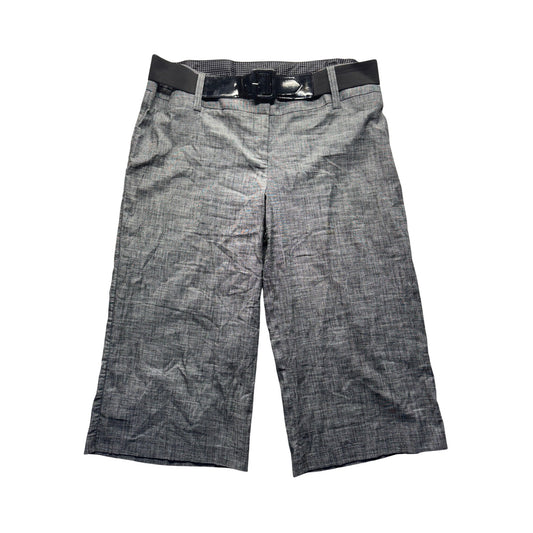 Maurices Gray Bermuda Shorts Size 15/16 Black Belt Cotton/Spandex Blend 457B