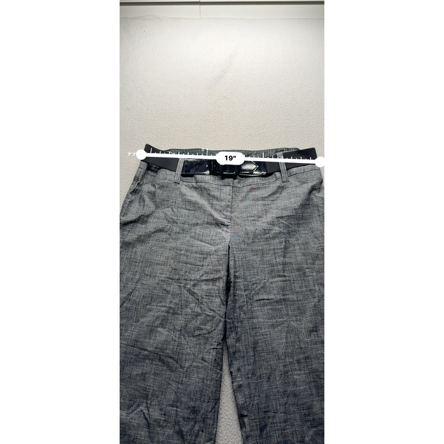 Maurices Gray Bermuda Shorts Size 15/16 Black Belt Cotton/Spandex Blend 457B