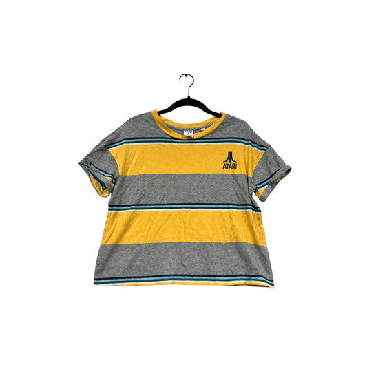 Atari Gray & Yellow Striped T-Shirt By Junkfood L #816A