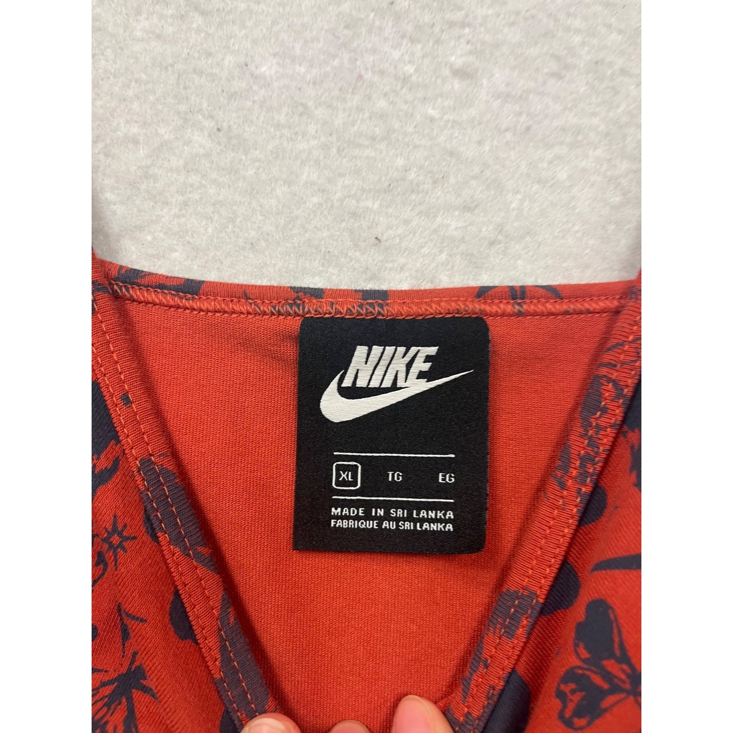Nike XL Red & Black Floral Print Sleeveless Dress #141C