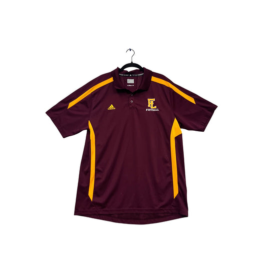 Adidas Climalite Maroon & Gold Football Polo Shirt Size 3XL Polyester #851A
