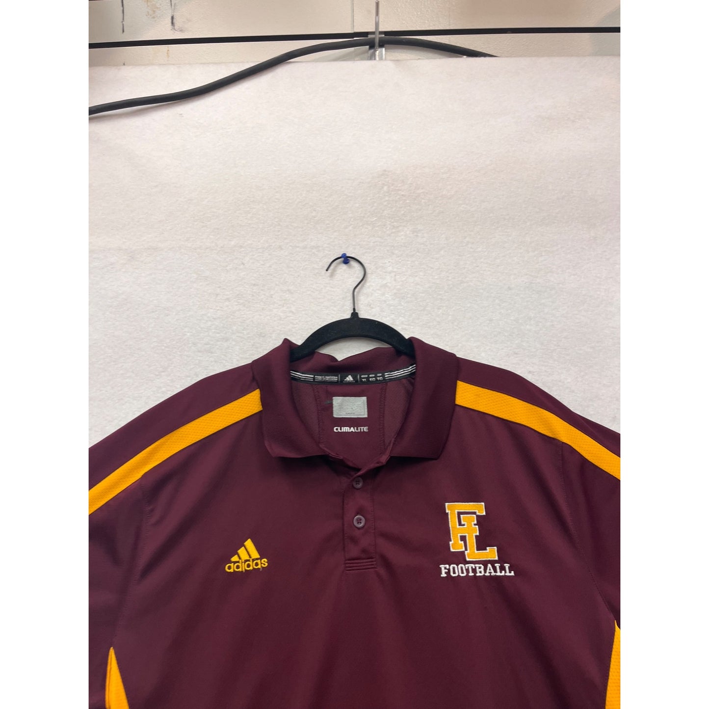 Adidas Climalite Maroon & Gold Football Polo Shirt Size 3XL Polyester #851A