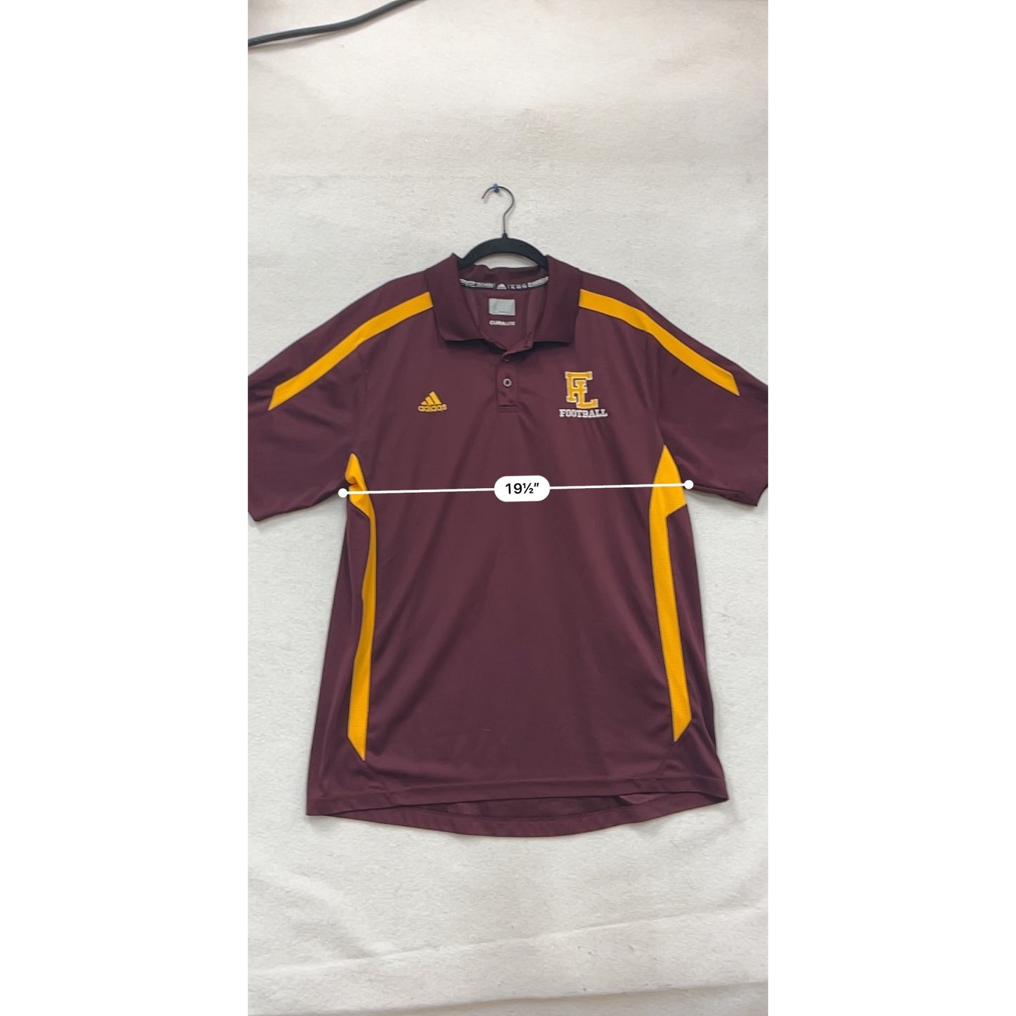 Adidas Climalite Maroon & Gold Football Polo Shirt Size 3XL Polyester #851A