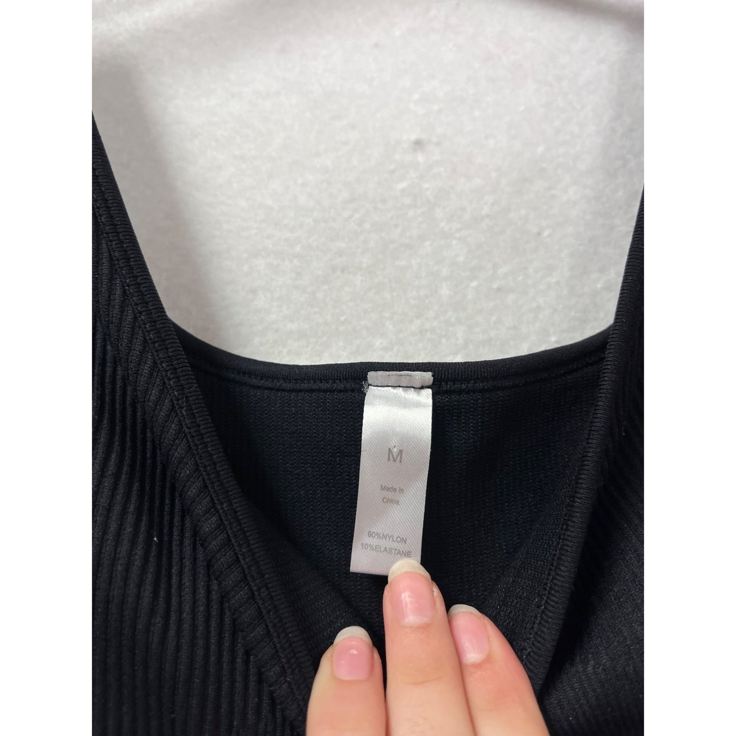 Black Ribbed Jumpsuit Medium #384A