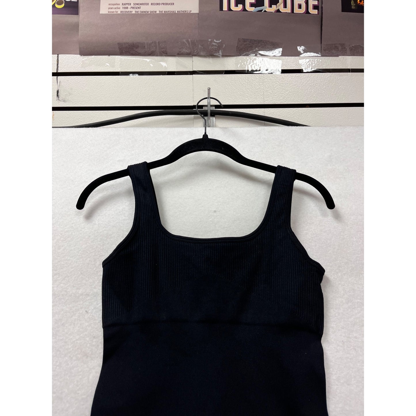 Black Ribbed Jumpsuit Medium #384A