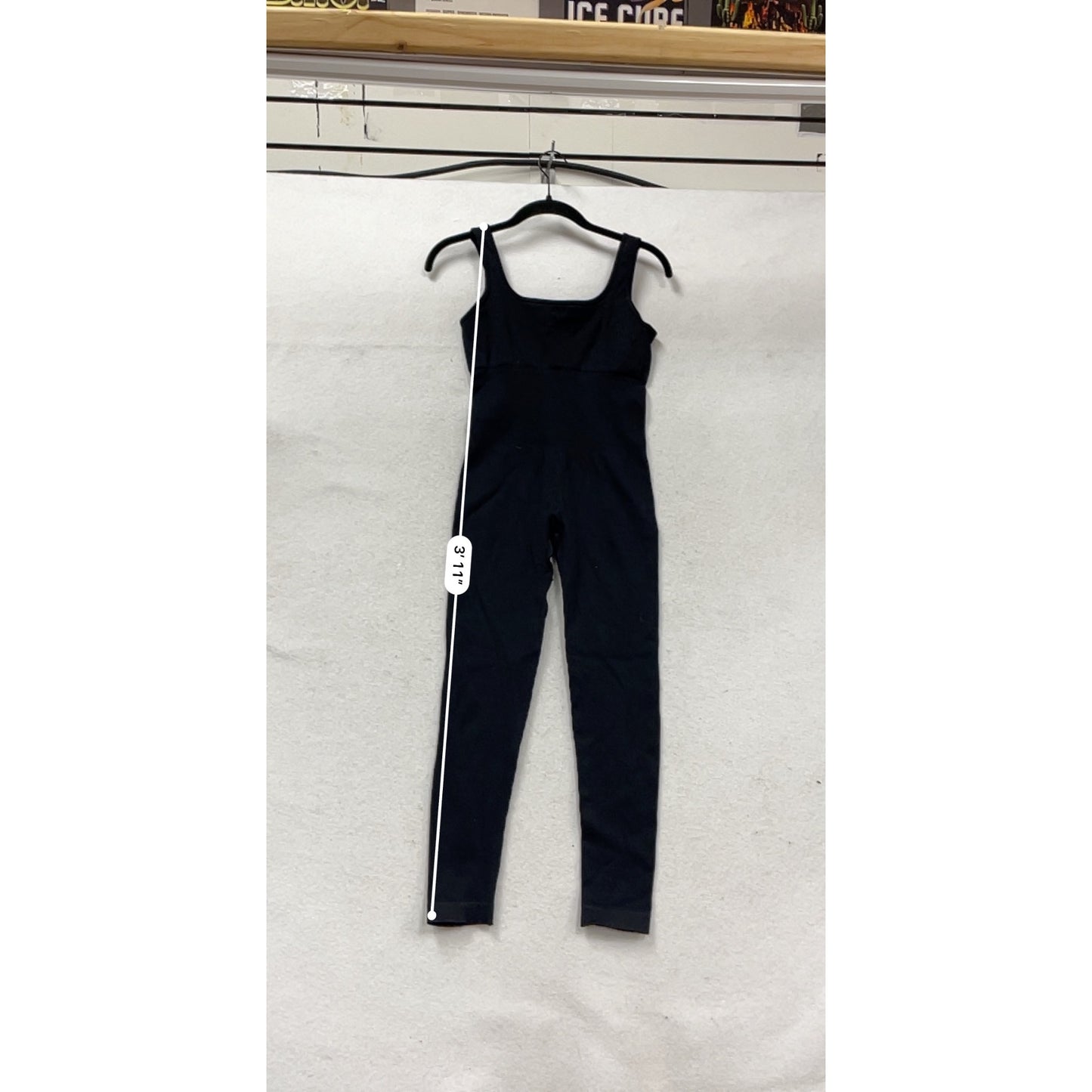 Black Ribbed Jumpsuit Medium #384A
