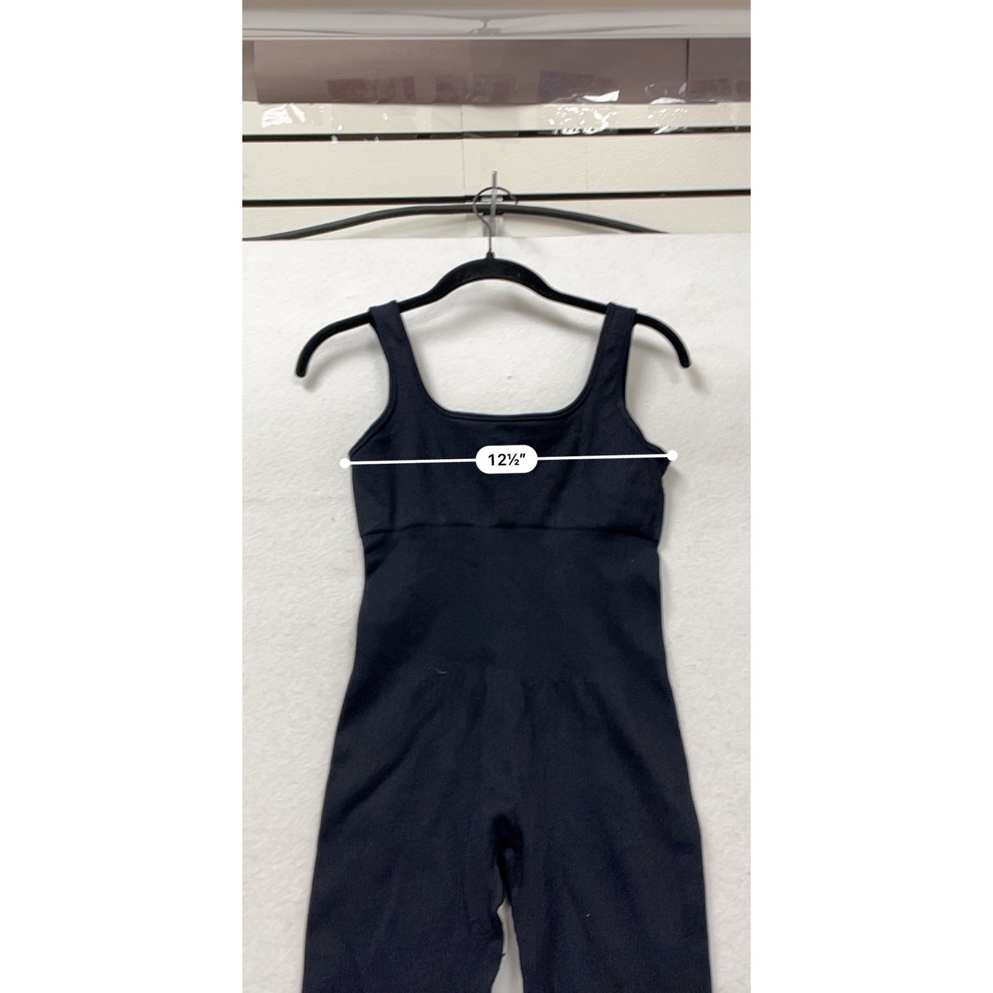 Black Ribbed Jumpsuit Medium #384A