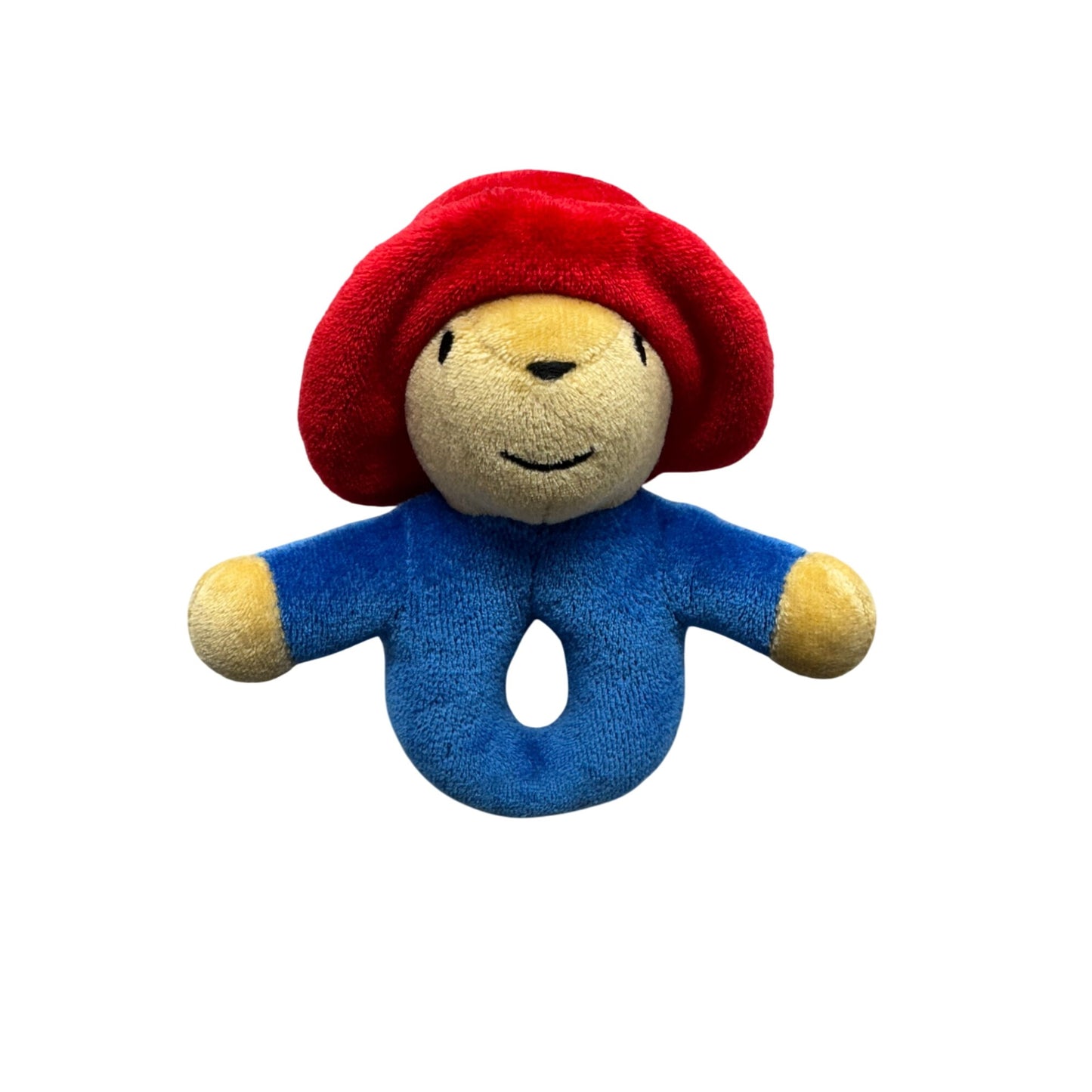 Vintage Paddington Bear Baby Rattle Toy With Red Hat & Blue Body By Eden #9966