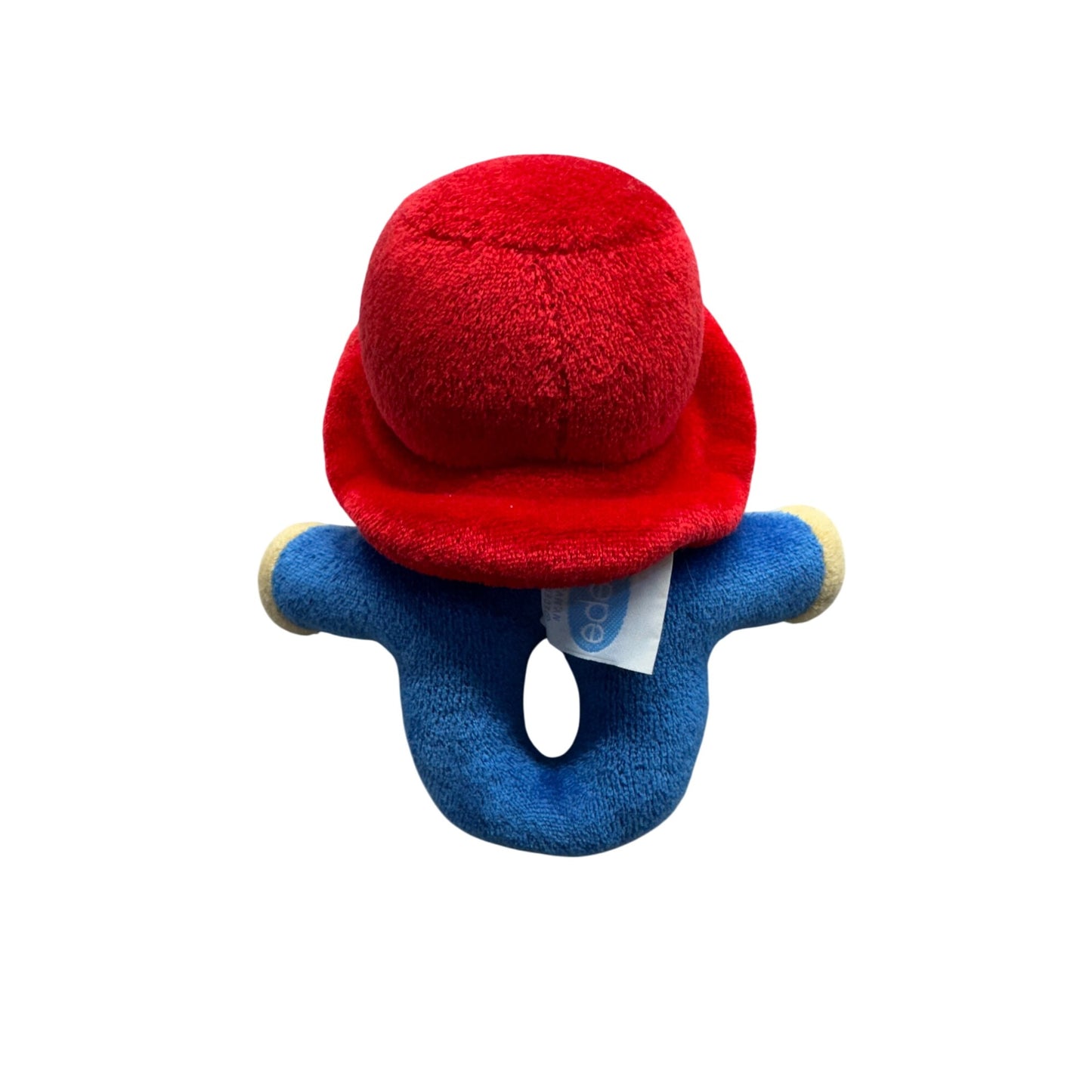 Vintage Paddington Bear Baby Rattle Toy With Red Hat & Blue Body By Eden #9966