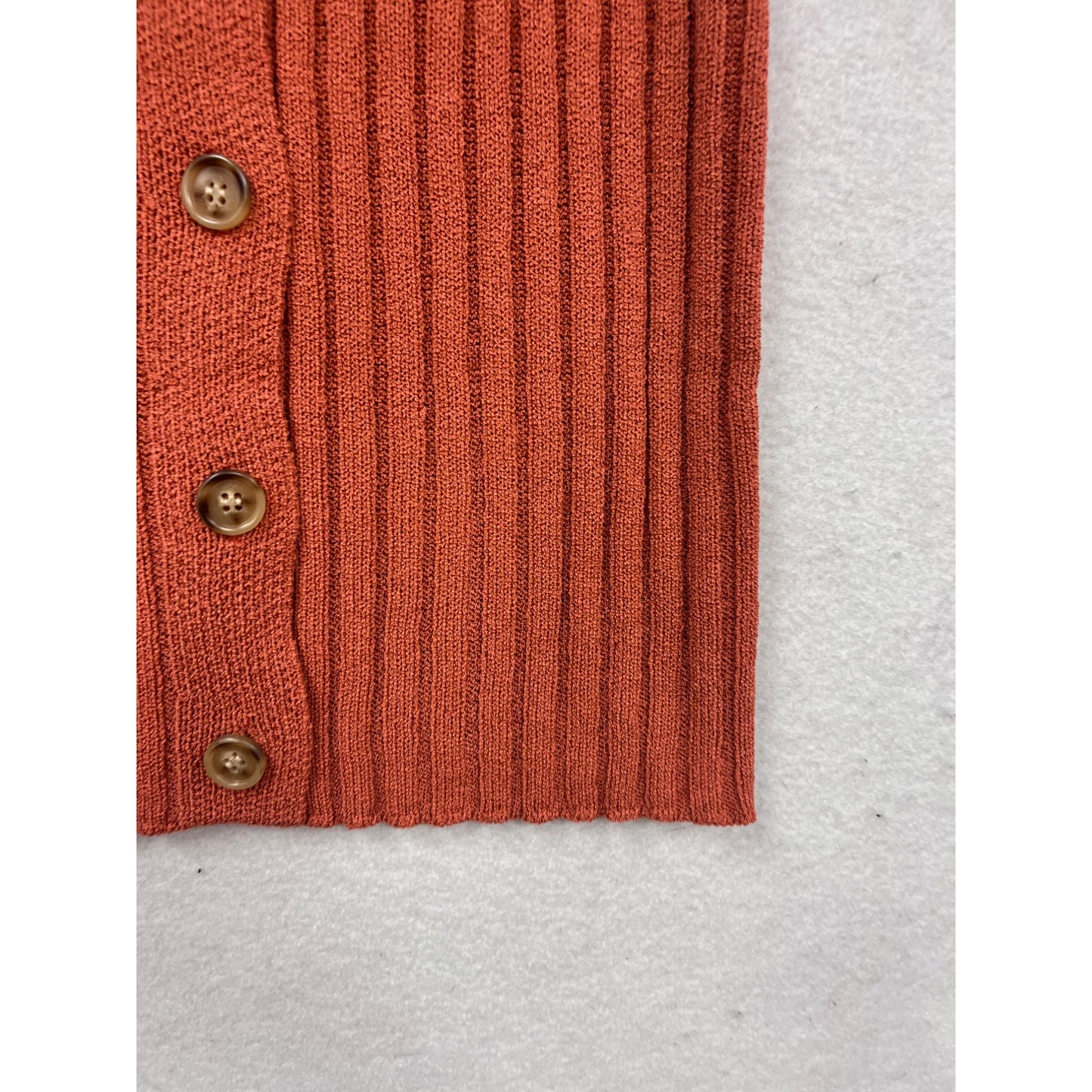 Pink Clover Ribbed Knit Button-Front Tank Top S #543A